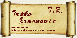 Trpko Romanović vizit kartica